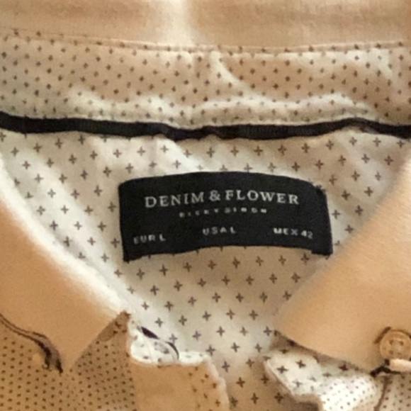 Denim and Flower Large Polo Shirt - Picture 2 of 2